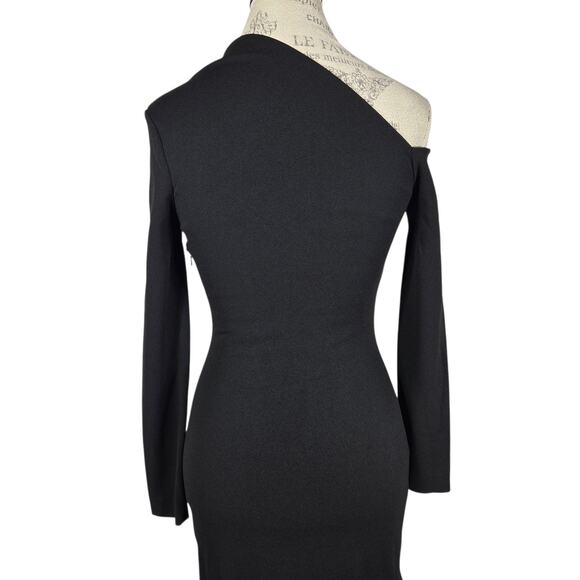 Solace London Liva Gown US 2 Black Asymmetric 1 Shoulder Timeless Evening Dress - Picture 10 of 13